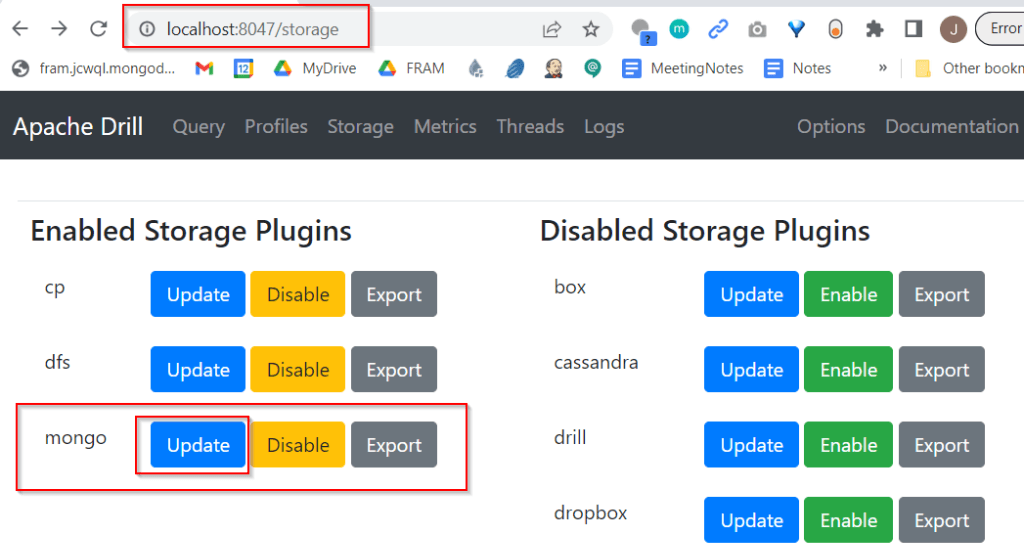 Drill Web UI